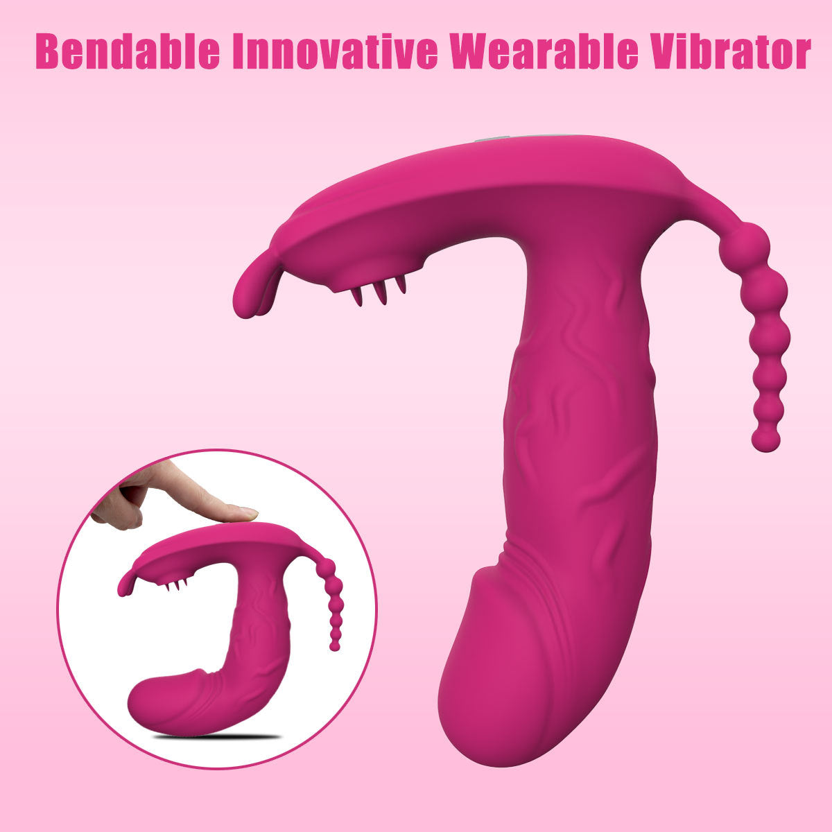 App Remote Control 3-in-1 Dildo Panty Vibrator-EROSREALM