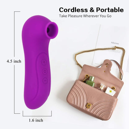 Clitoral Sucking Vibrator with 10 Intensities Modes . Waterproof Rechargeable Quiet Clitoris Nipples Suction Stimulator-EROSREALM