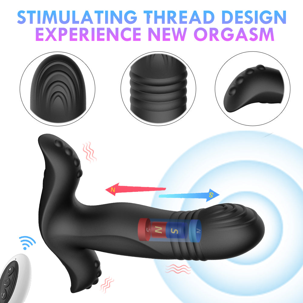 Edward - Wireless Remote Control Telescopic Vibrating Prostate Massager-EROSREALM