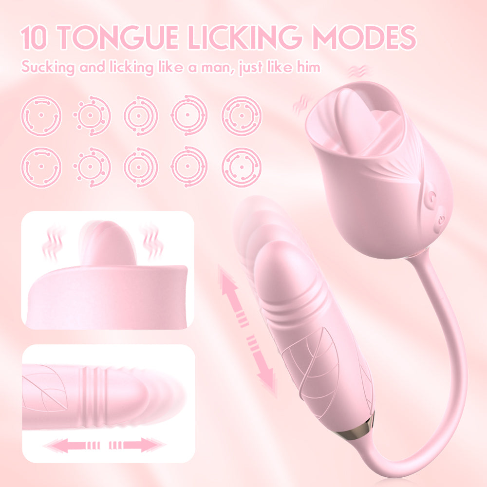 Rose Tongue Extender W/Dildo-EROSREALM