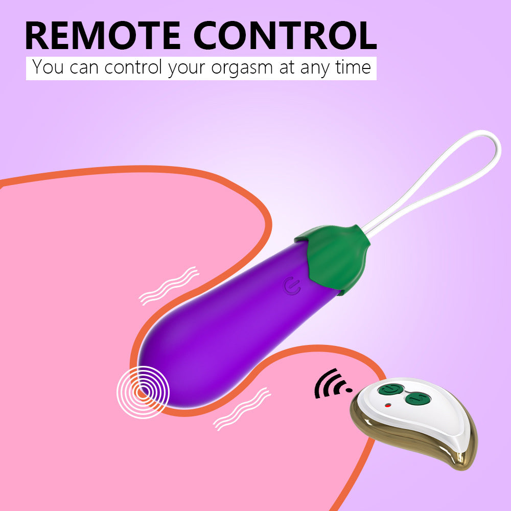 Wireless Remote Control Warming Eggplant Vibrator-EROSREALM