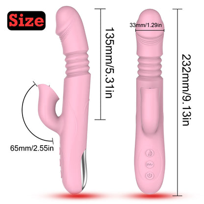 4-in-1 Telescopic Heated Tougue Licking Vibrator-EROSREALM