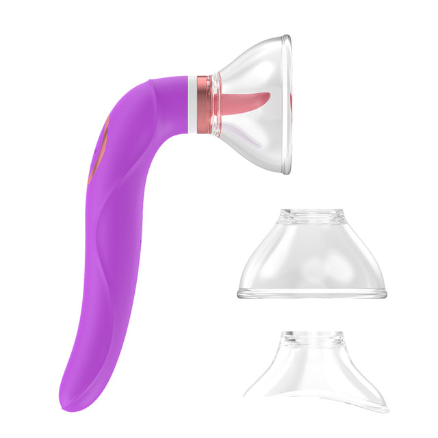 Suction Tongue Licking Nipple Clitoris Stimulator Vibrator Pussy Pump-EROSREALM