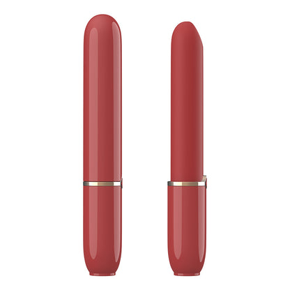 Portable Rechargeable Sleek Red Lipstick Vibrator-EROSREALM