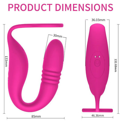 2-in-1 Thrusting Vibrating Prostate Massager With Cock Ring-EROSREALM