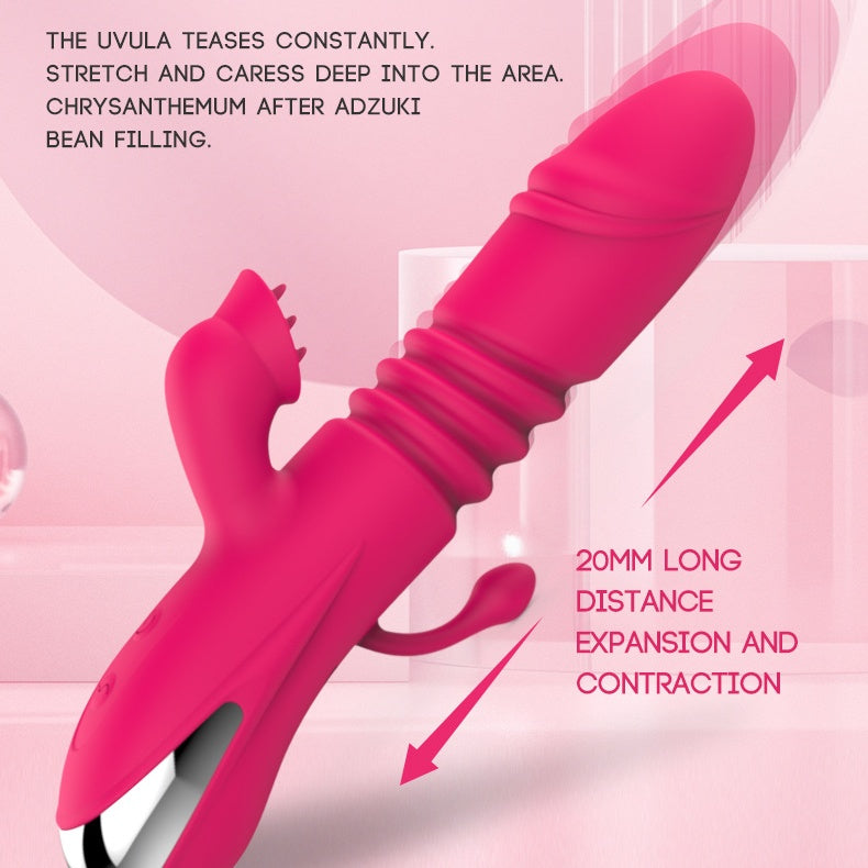 3-in-1 Heating Thrusting Tongue-licking Vibrator-EROSREALM