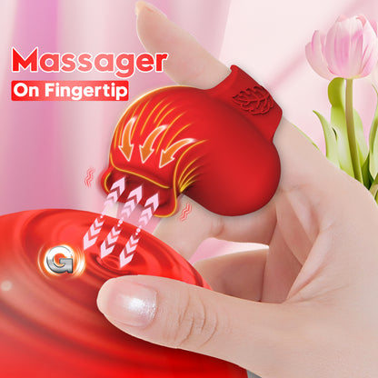 10 Frequency Rose Finger Clit Nipple Vibrator-EROSREALM