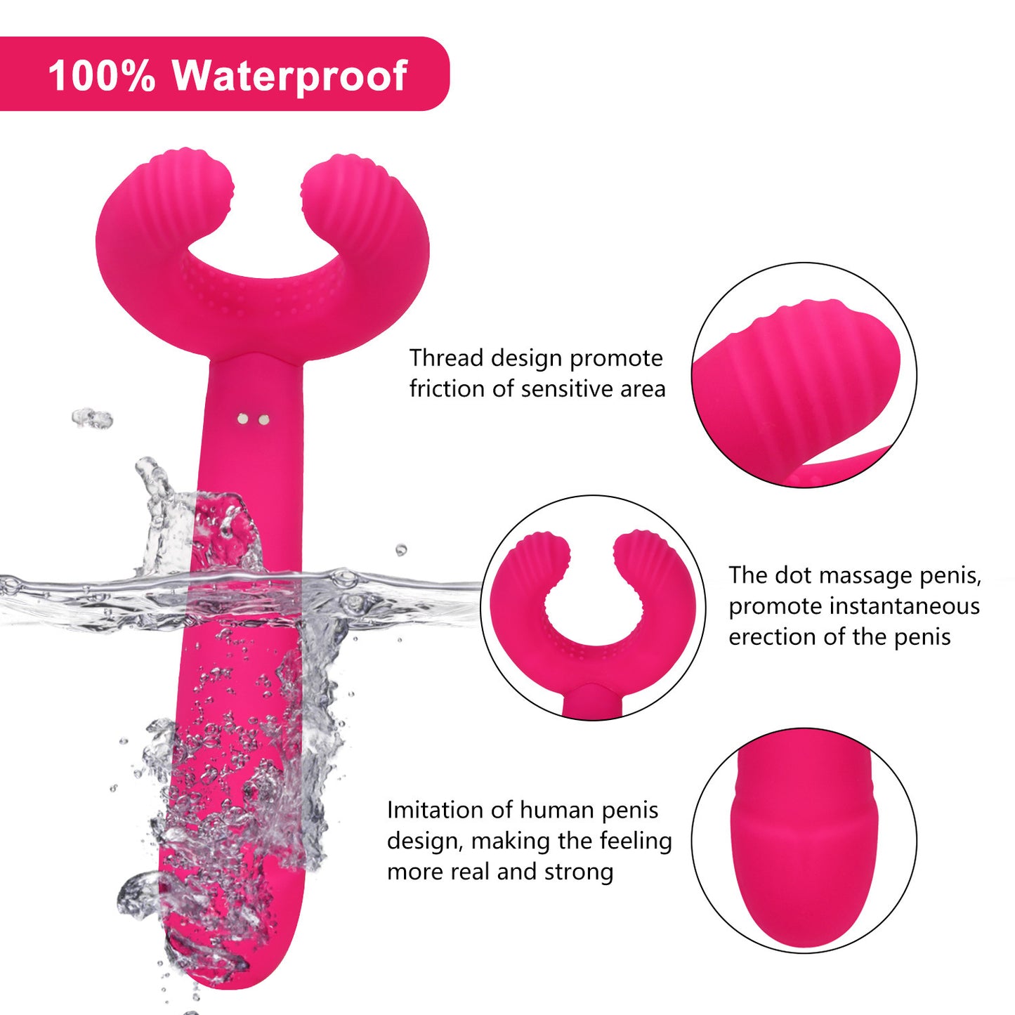 G-spot Rabbit Waterproof Rechargeable Dildo-EROSREALM