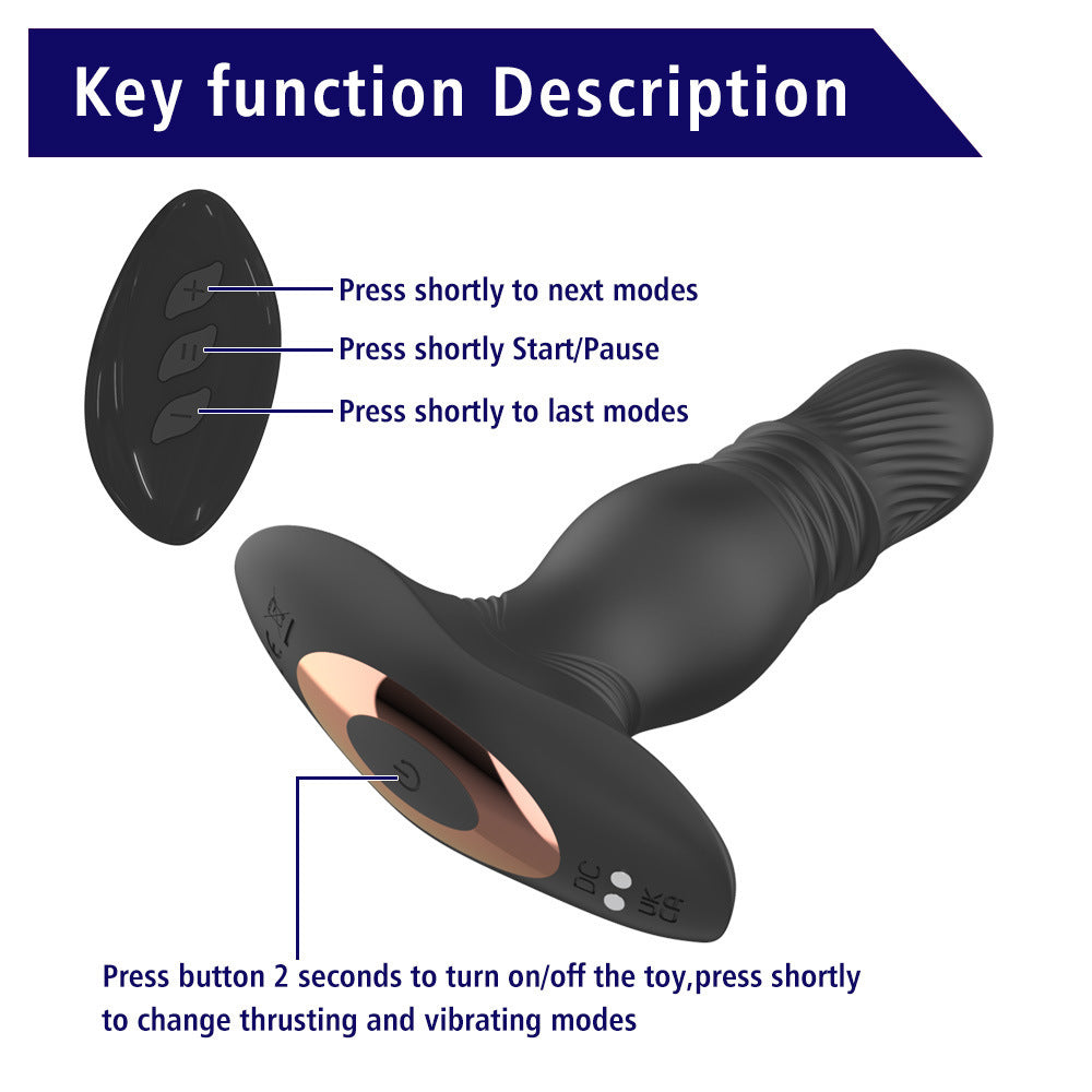 Telescopic Vibrating Butt Plug Anal Vibrator Anal Dildo Prostate Massager Wireless Remote-EROSREALM