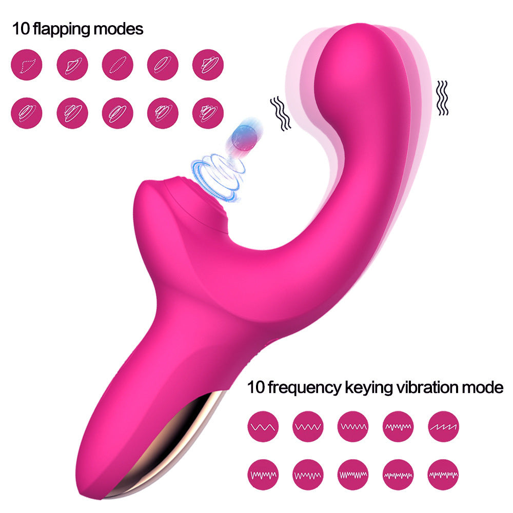 Sucking/Tapping Vibrators. Come Hither/Vibration G Spot Stimulator. 2 In 1 Sex Toy-EROSREALM