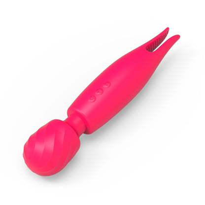 2-in-1 Wand Vibrator Clit Nipple Stimulator-EROSREALM