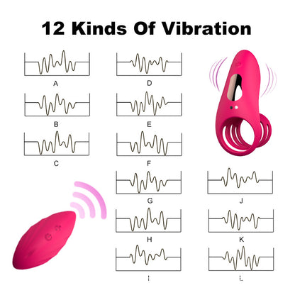 Lock Ring Usb Charging Vibration Wireless Remote Control Vibrating Rod Silicone Penis Ring-EROSREALM