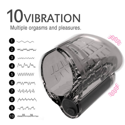 10 Frequency Vibrating Penis Ring Penis Massager Glans Trainer-EROSREALM