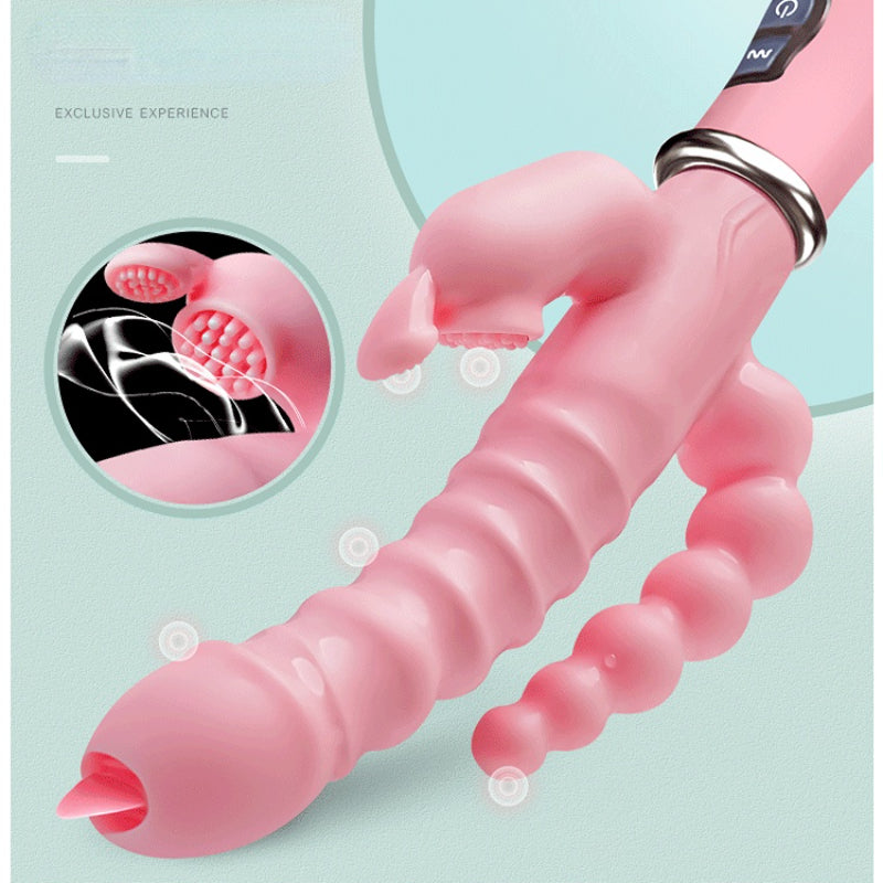 3 In 1 Dildo Waterproof Usb Magnetic Rechargeable Anal Clit Vibrator-EROSREALM