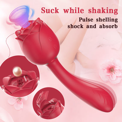 Handle Rose Toy Removable Head Sucking Vibrator-EROSREALM