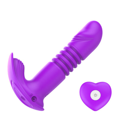 Remote Control Telescopic Dildo Vibrator Clit Massager G-spot Vaginal Stimulator-EROSREALM