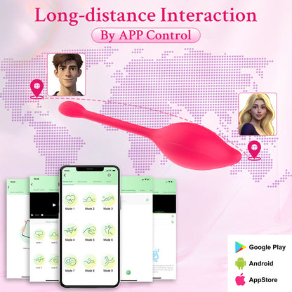 App & Wireless Remote 9 Frequncy Strong Shock Panty Vibrator-EROSREALM