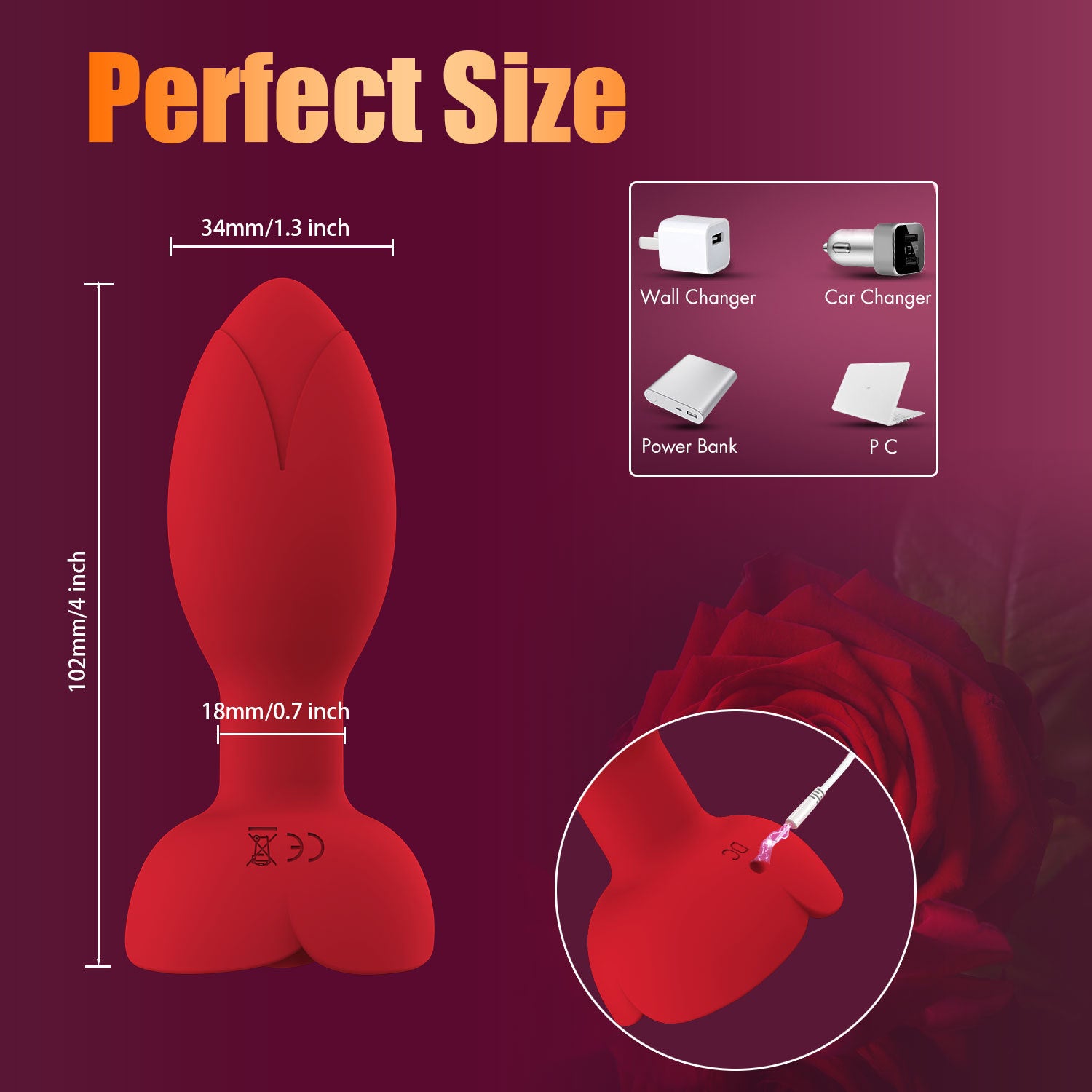 App / Wireless Remote Control 360 ° Rotating Rose Anal Vibrator-EROSREALM