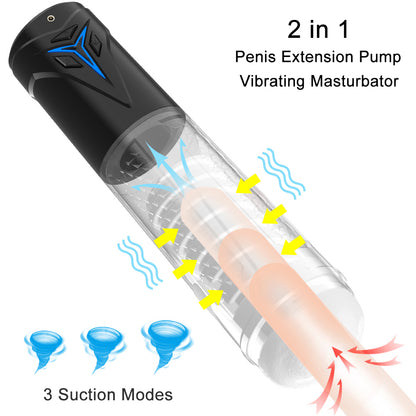 10 Frequency Vibration 3 Mode Suction Mars Penis Pump-EROSREALM