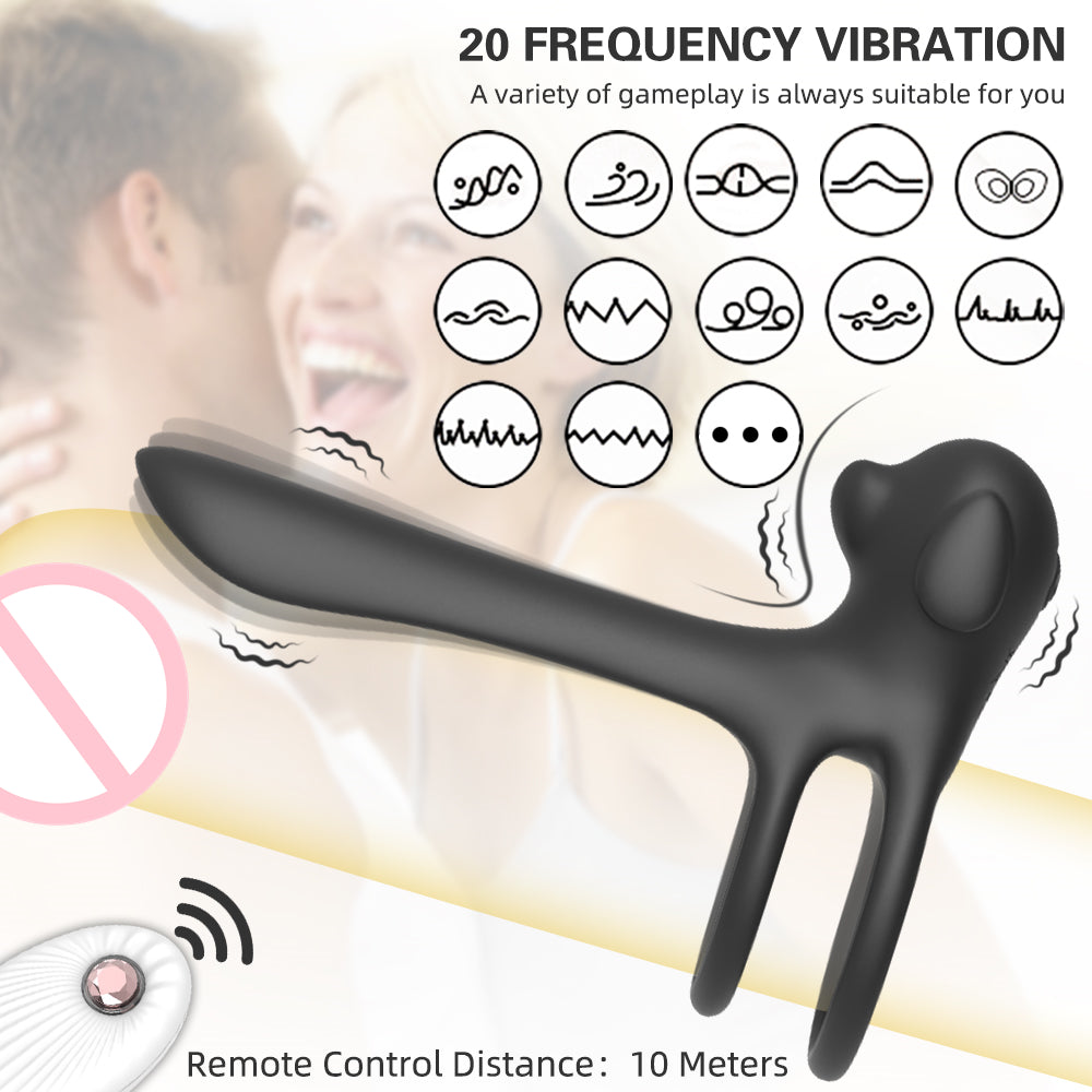 Remote Control Delayed Ejaculation Penis Ring Cock Ring G-spot Vaginal Stimulator-EROSREALM