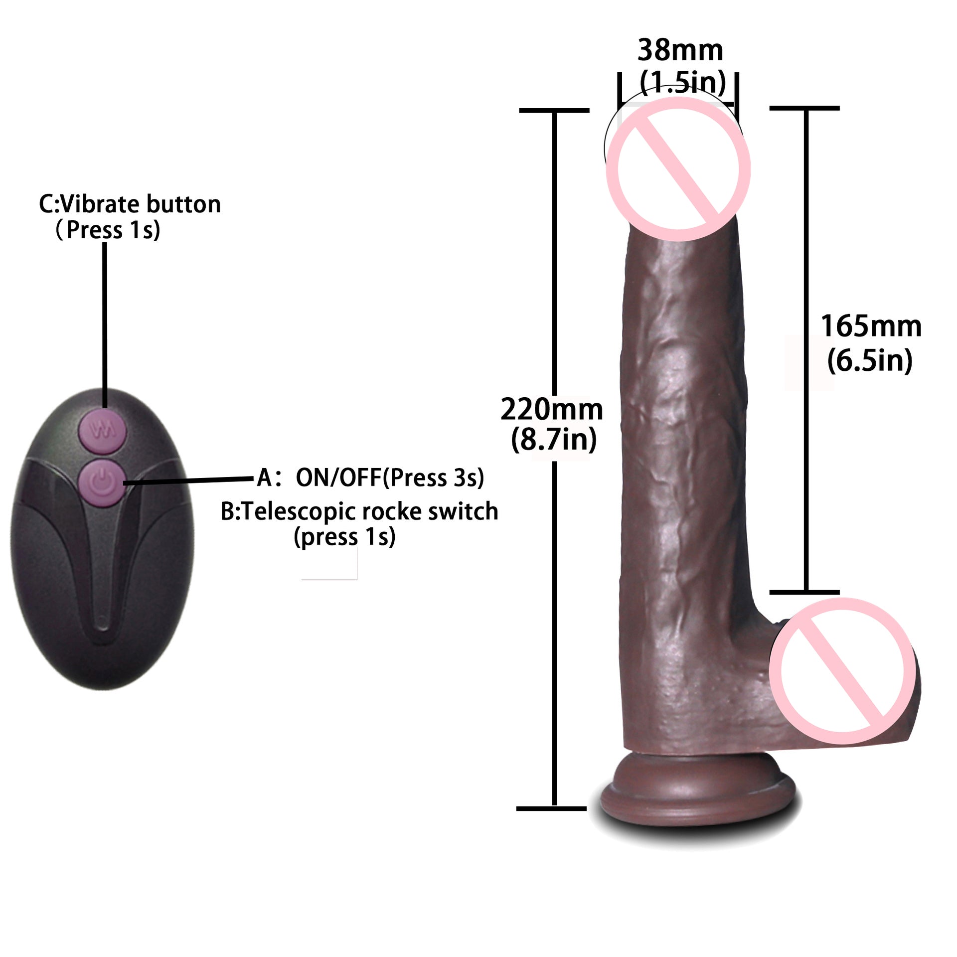 Vibration Thrusting Swing Realistic Silicone Dildo G-spot Stimulation Dildo-EROSREALM