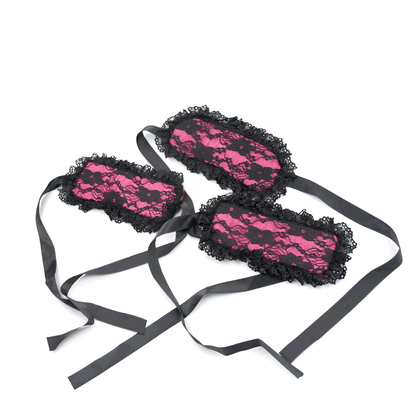 Flirting Lace Eye Mask Handcuffs Sponge Ribbon Binding Hand Fun Binding Lace Three Pieces