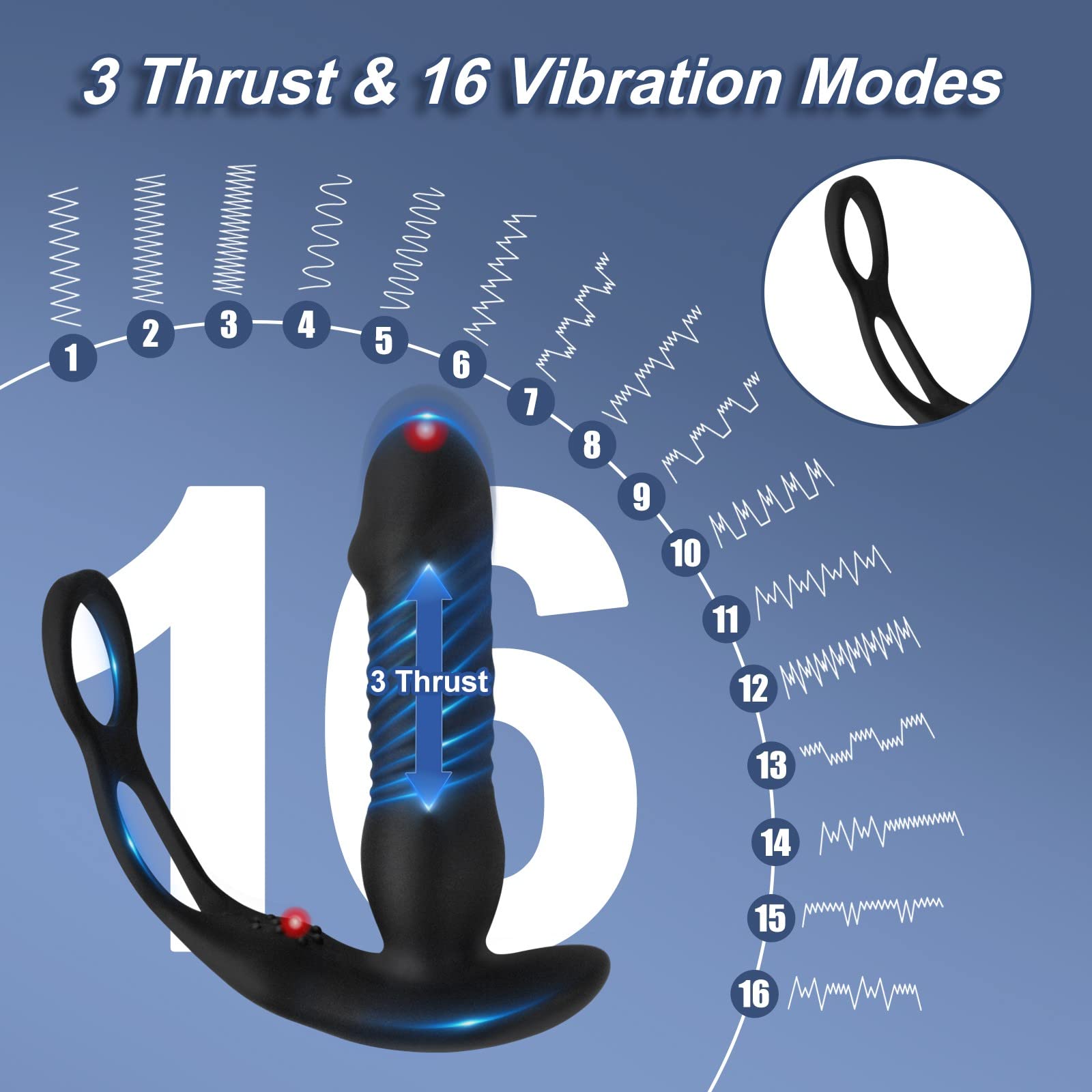 Wireless Remote Control Telescopic Strong Shock Prostate Massager-EROSREALM