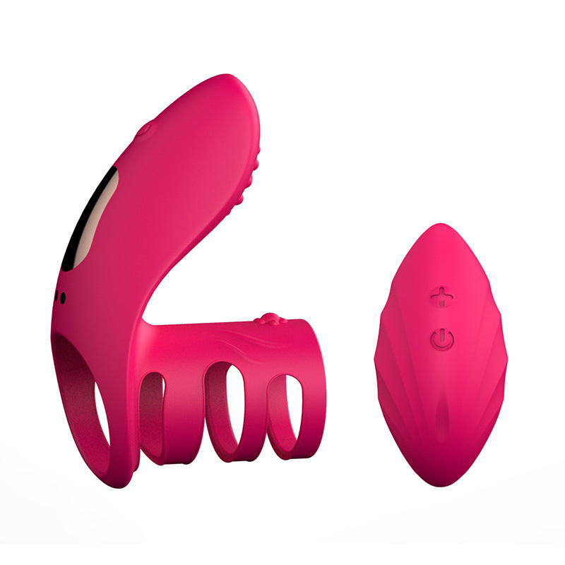 Lock Ring Usb Charging Vibration Wireless Remote Control Vibrating Rod Silicone Penis Ring-EROSREALM