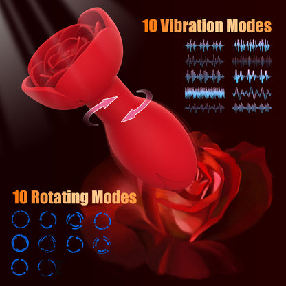 App / Wireless Remote Control 360 ° Rotating Rose Anal Vibrator-EROSREALM