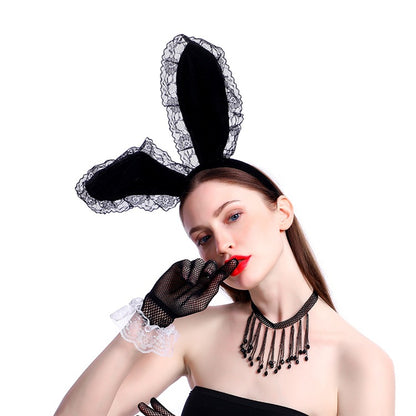 Rabbit Ear Animal Head Buckle Hairband-EROSREALM