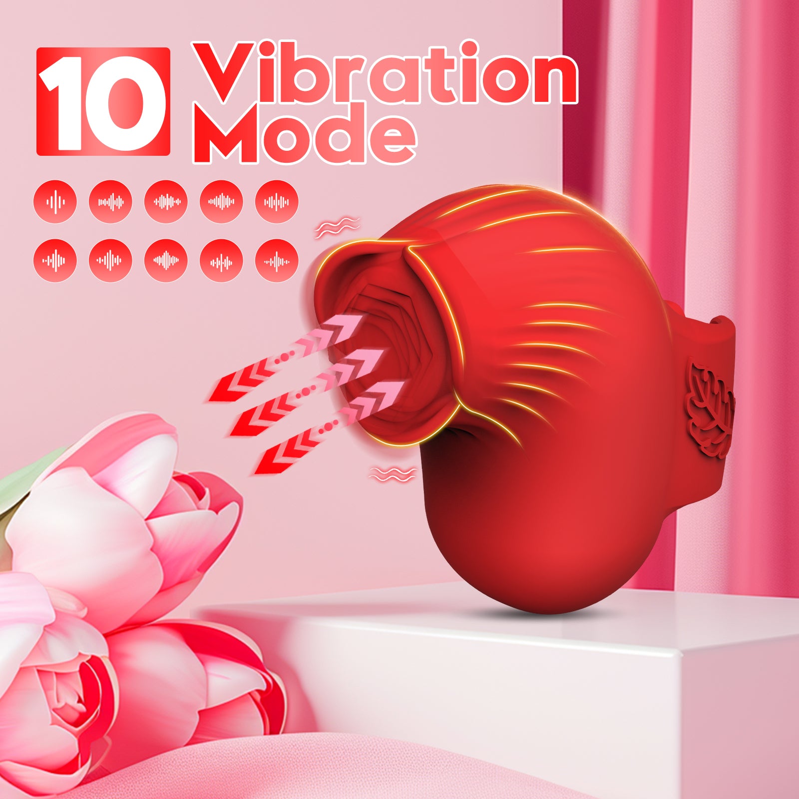 10 Frequency Rose Finger Clit Nipple Vibrator-EROSREALM