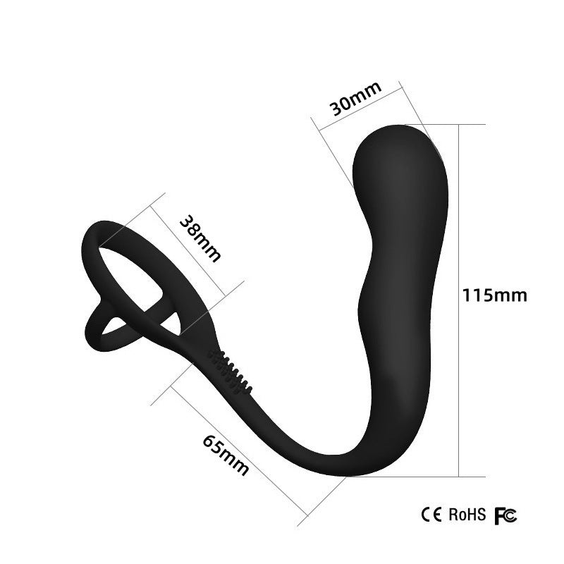 Silicone Wearable Anal Plug With Penis Ring-EROSREALM