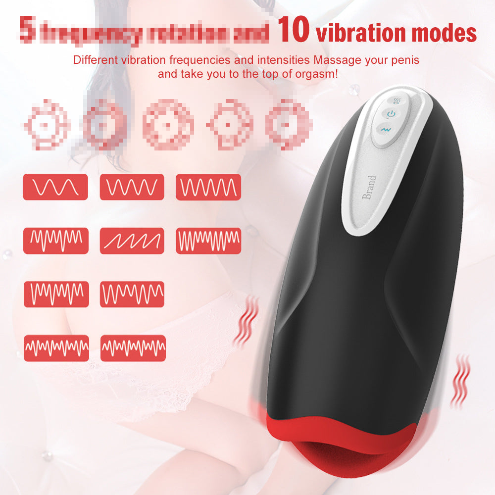 10 Modes Vibration Warming Male Penis Exerciser-EROSREALM