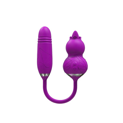 Gourd Tongue Licking Vibrator Thrusting Dildo Nipple Clitoris Stimulator-EROSREALM