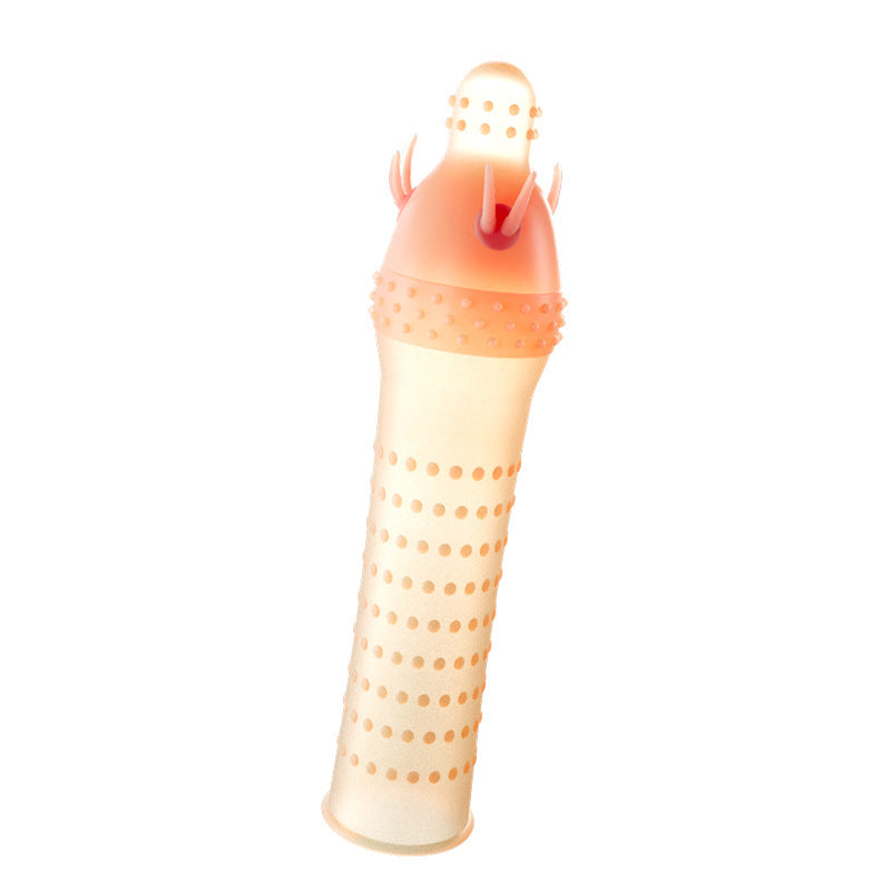 Ultra-thin Point Prick Vibrating Penis Sleeve For Couples-EROSREALM