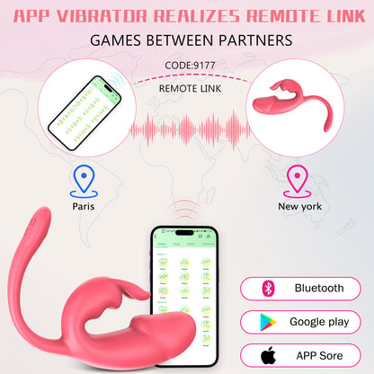 2-in-1 App Remote Control Swinging Rabbit Vibrator-EROSREALM