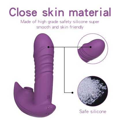 Marilyn 3-in-1 Remote Control Telescopic Dildo Panty Vibrator-EROSREALM