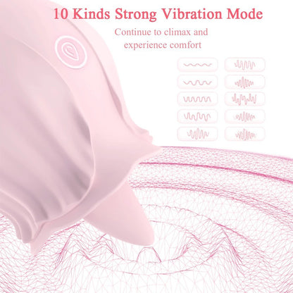 The Rose Toy with Tongue Clit Vibrator-EROSREALM