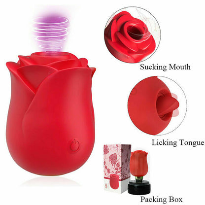 Rends 2 in 1 Suction Vibrator Rose 2.0 Red-EROSREALM