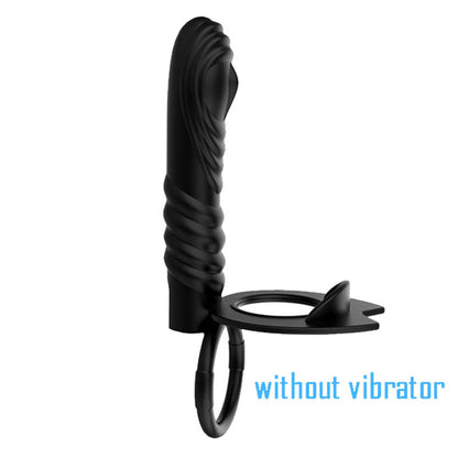 Vibrating Double Cock Rings Vibrator For Couples-EROSREALM