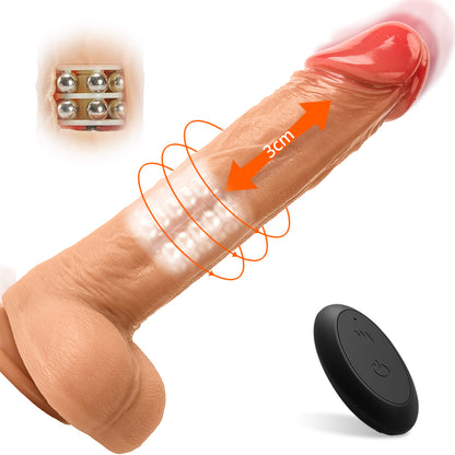 F25gz Rotating Pearls Thrusting And Vibrating Dildo-EROSREALM