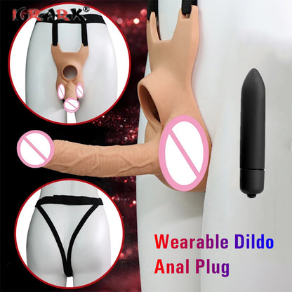 Wearable Hollow Strap On Dildo Panties-EROSREALM