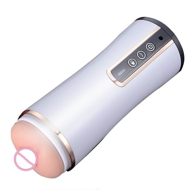 Aircraft Cup Men's Electric Telescopic Vacuum Oral Masturbation Cup Adult Sex Products Penis Trainer-EROSREALM