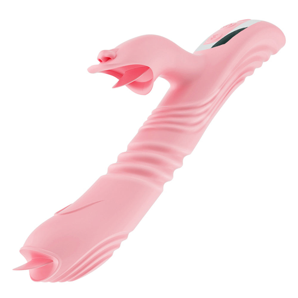 Heating Rotation Licking Tongue Vibrator Oral Clitoris Stimulator-EROSREALM