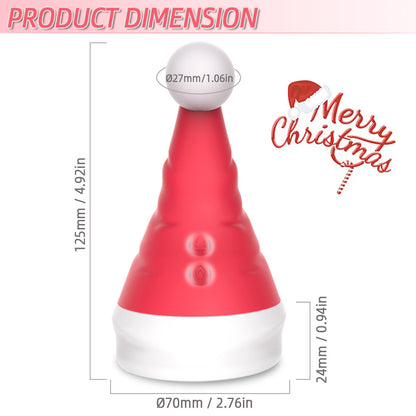 Christmas Hat Shaped Vibrator with Spinning Beads-EROSREALM