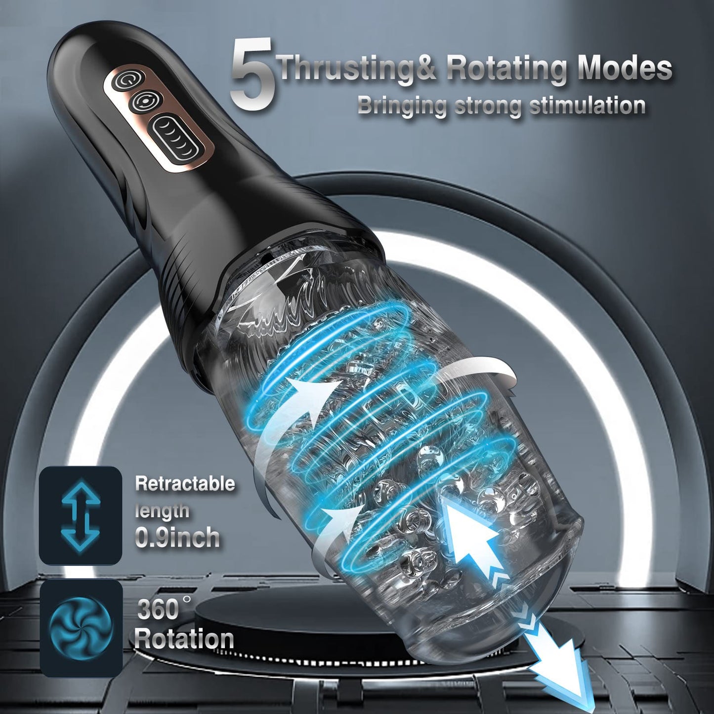 3.0 Version Male Rose Toy Thrusting Rotating Vibrating Oral Sex Masturbation Cup-EROSREALM