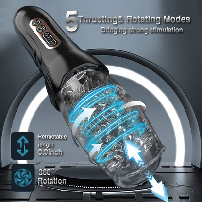 3.0 Version Male Rose Toy Thrusting Rotating Vibrating Oral Sex Masturbation Cup-EROSREALM