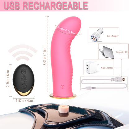 Wireless Remote Control Strap On Dildo Vibrator for Couples-EROSREALM