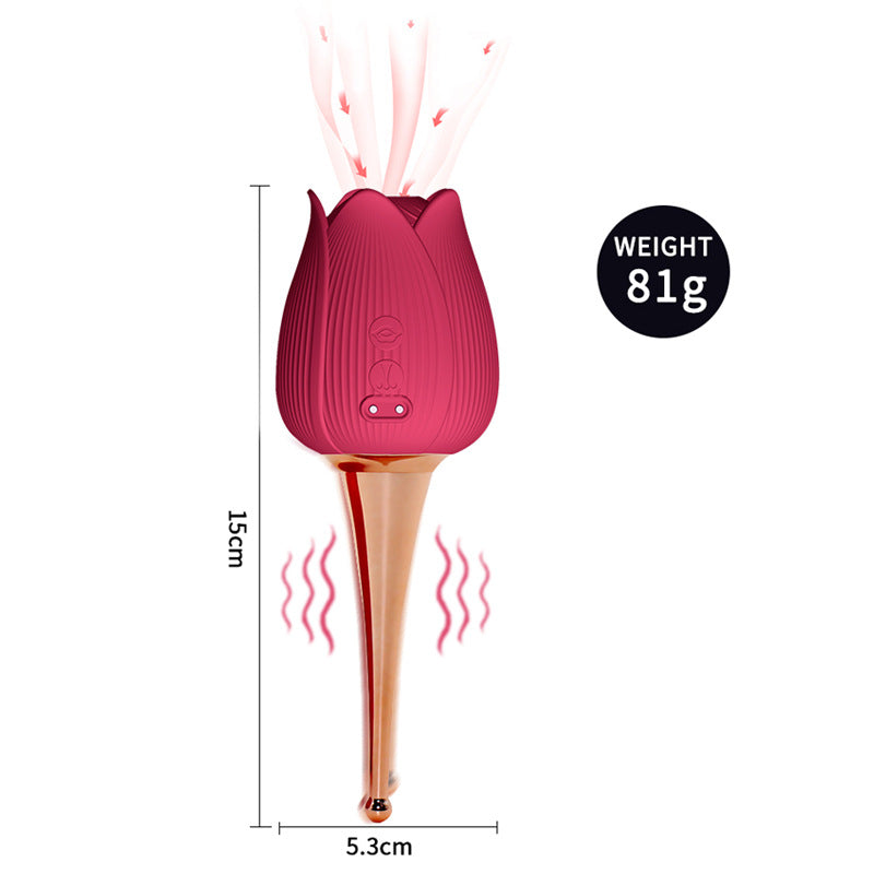 Rose Wand Vibrator with Suction-EROSREALM