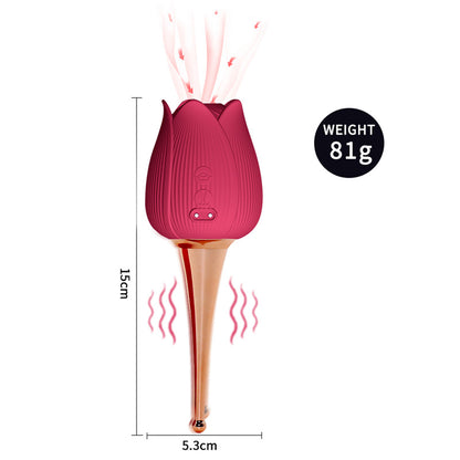 Rose Wand Vibrator with Suction-EROSREALM